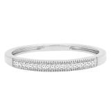 0.05 Carat (ctw) 10K White Gold Round Cut Diamond Ladies Milgrain Anniversary Wedding Band