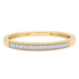 0.05 Carat (ctw) 10K Yellow Gold Round Cut Diamond Ladies Milgrain Anniversary Wedding Band