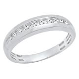 0.25 Carat (ctw) 10K White Gold Round Diamond Men's Wedding Anniversary Band 1/4 CT