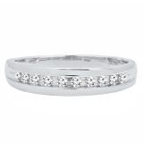 0.25 Carat (ctw) 10K White Gold Round Diamond Men's Wedding Anniversary Band 1/4 CT