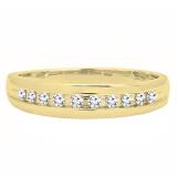 0.25 Carat (ctw) 10K Yellow Gold Round Diamond Men's Wedding Anniversary Band 1/4 CT