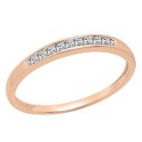 0.18 Carat (ctw) 10K Rose Gold Princess Cut White Diamond Ladies Anniversary Wedding Band
