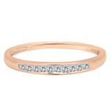 0.18 Carat (ctw) 10K Rose Gold Princess Cut White Diamond Ladies Anniversary Wedding Band