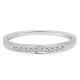 0.18 Carat (ctw) 10K White Gold Princess Cut White Diamond Ladies Anniversary Wedding Band