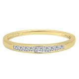 0.18 Carat (ctw) 10K Yellow Gold Princess Cut White Diamond Ladies Anniversary Wedding Band