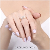 0.35 Carat (ctw) 10K Rose Gold Round White Diamond Men & Women's Engagement Ring Trio Set 1/3 CT