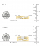 0.35 Carat (ctw) 10K Yellow Gold Round White Diamond Men & Women's Engagement Ring Trio Set 1/3 CT