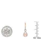 18K Rose Gold 6 MM Each Round Cut Morganite & White Diamond Ladies Infinity Dangling Drop Earrings