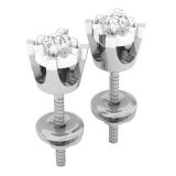 0.15 Carat (ctw) 10K White Gold Round Cut White Diamond Ladies Stud Earrings