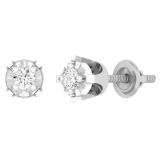 0.15 Carat (ctw) 14K White Gold Round Cut White Diamond Ladies Stud Earrings