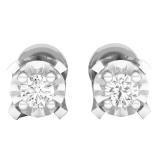 0.15 Carat (ctw) 14K White Gold Round Cut White Diamond Ladies Stud Earrings