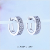 0.20 Carat (ctw) 10K White Gold Round Cut White Diamond Huggies Hoop Earrings 1/5 CT