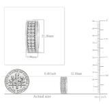 0.20 Carat (ctw) 10K White Gold Round Cut White Diamond Huggies Hoop Earrings 1/5 CT