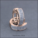 0.20 Carat (ctw) 14K Rose Gold Round Cut White Diamond Huggies Hoop Earrings 1/5 CT