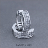 0.20 Carat (ctw) 14K White Gold Round Cut White Diamond Huggies Hoop Earrings 1/5 CT