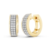 0.20 Carat (ctw) 14K Yellow Gold Round Cut White Diamond Huggies Hoop Earrings 1/5 CT
