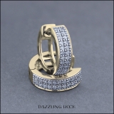 0.20 Carat (ctw) 14K Yellow Gold Round Cut White Diamond Huggies Hoop Earrings 1/5 CT