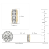 0.20 Carat (ctw) 14K Yellow Gold Round Cut White Diamond Huggies Hoop Earrings 1/5 CT