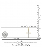 0.18 Cttw Round White Diamond Micro-Pave Cross Slider Unisex Pendant Necklace with 18 inch Silver Chain in 10K Yellow Gold