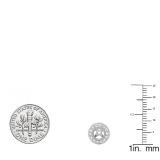 1.05 Carat (ctw) 10K White Gold Round Cut Cubic Zirconia Removable Jackets For Stud Earrings 1 CT