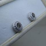 1.05 Carat (ctw) 10K White Gold Round Cut Cubic Zirconia Removable Jackets For Stud Earrings 1 CT
