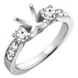 0.45 Carat (ctw) 10K White Gold Round Diamond Bridal Semi Mount Engagement Ring 1/2 CT