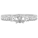 0.45 Carat (ctw) 10K White Gold Round Diamond Bridal Semi Mount Engagement Ring 1/2 CT