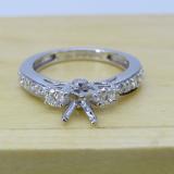 0.45 Carat (ctw) 10K White Gold Round Diamond Bridal Semi Mount Engagement Ring 1/2 CT