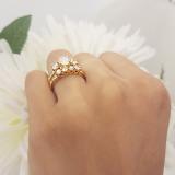 1.80 Carat (ctw) 18K Yellow Gold Round Diamond Bridal 3 Stone Engagement Ring With Matching Band Set