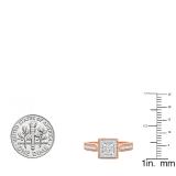 0.20 Carat (ctw) 10K Rose Gold Round Diamond Ladies Vintage Bridal Engagement Ring 1/5 CT