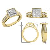 0.20 Carat (ctw) 10K Yellow Gold Round Diamond Ladies Vintage Bridal Engagement Ring 1/5 CT