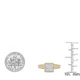 0.20 Carat (ctw) 10K Yellow Gold Round Diamond Ladies Vintage Bridal Engagement Ring 1/5 CT