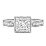 0.20 Carat (ctw) 14K White Gold Round Diamond Ladies Vintage Bridal Engagement Ring 1/5 CT