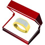 0.24 Carat (ctw) 10K Yellow Gold Round White Diamond Men's Micro Pave Hip Hop Wedding Band 1/4 CT