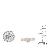 0.33 Carat (ctw) 14K Rose Gold Round Cut Diamond Bridal Halo Style Cluster Engagement Ring 1/3 CT