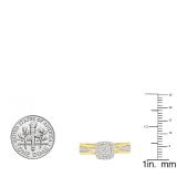 0.33 Carat (ctw) 14K Yellow Gold Round Cut Diamond Bridal Halo Style Cluster Engagement Ring 1/3 CT