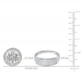Round White Diamond Iced Out Stackable Wedding Band for Her (0.14 ctw, Color I-J, Clarity I2-I3) in 925 Sterling Silver