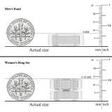 0.65 Carat (ctw) Sterling Silver Round Diamond Men's & Women's Micro Pave Engagement Ring Trio Set