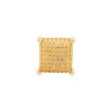 0.12 Carat (ctw) Yellow Gold Plated Silver Round Yellow Diamond Dice Shape Mens Stud Earring 1PC