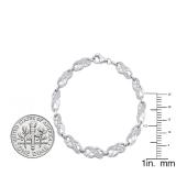 0.25 Carat (ctw) Sterling Silver Round White Diamond Ladies Infinity Tennis Link Bracelet 1/4 CT
