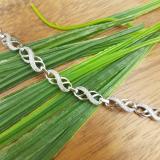 0.25 Carat (ctw) Sterling Silver Round White Diamond Ladies Infinity Tennis Link Bracelet 1/4 CT