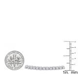 0.10 Carat (ctw) Sterling Silver Round Cut White Diamond Ladies Tennis Bracelet 1/10 CT