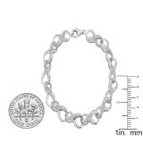 0.25 Carat (ctw) Sterling Silver Round White Diamond Ladies Infinity Tennis Link Bracelet 1/4 CT