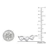0.15 Carat (ctw) Sterling Silver Round Cut White Diamond Ladies Heart Tennis Link Bracelet