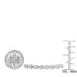 0.10 Carat (ctw) Sterling Silver Round Cut White Diamond Ladies X Shape Tennis Bracelet 1/10 CT