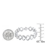 0.15 Carat (ctw) Sterling Silver Round White Diamond Ladies Tennis Link Bracelet