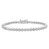 1.00 Carat (ctw) 10K White Gold Round Cut White Diamond Ladies Tennis Bracelet 1 CT