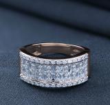 0.98 Carat (ctw) 10K Rose Gold Round & Baguette Cut Diamond Ladies Anniversary Wedding Band 1 CT