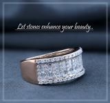 0.98 Carat (ctw) 10K Rose Gold Round & Baguette Cut Diamond Ladies Anniversary Wedding Band 1 CT