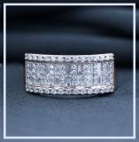 0.98 Carat (ctw) 10K Rose Gold Round & Baguette Cut Diamond Ladies Anniversary Wedding Band 1 CT